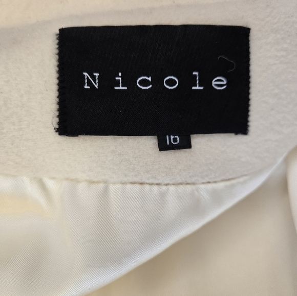VINTAGE NICOLE Wool And Cashmere Cream Full Length Women's Coat. Size 10 - Picture 8 of 13